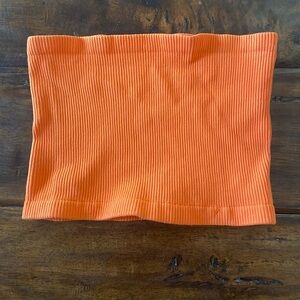 Orange Ribbed Tube Top